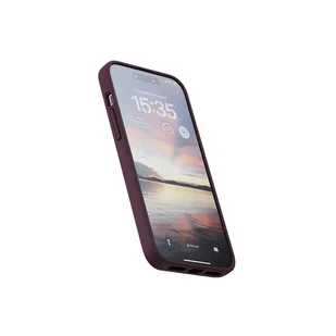 Njord byELEMENTS Salmon Leather Etui do iPhone 15 Plus z MagSafe - Bordowe - Etui i futerały do telefonów - miniaturka - grafika 5