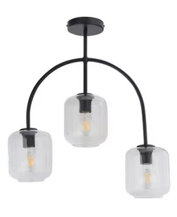 Sigma potrójna lampa sufitowa SHINE 3 32245 czarny żyrandol na 3 żarówki transparentne klosze do salonu 32245 - Lampy sufitowe - miniaturka - grafika 1