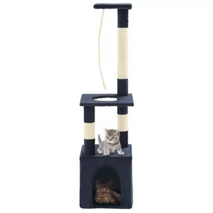 GSTORE Drapak dla kota ze słupkami sizalowymi 109 cm granatowy GS-170606 - Drapaki dla kotów - miniaturka - grafika 1