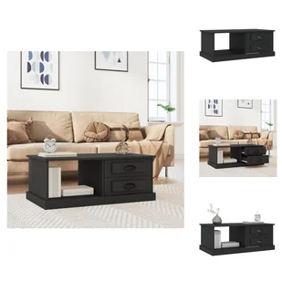 vidaXL Stolik kawowy czarny 90x50x35 cm materiał drewnopochodny - Stoliki kawowe - Ławy i stoliki kawowe - miniaturka - grafika 1