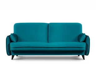 Nowoczesna sofa z funkcją spania welur morski GRINDE - Sofy i kanapy - miniaturka - grafika 1