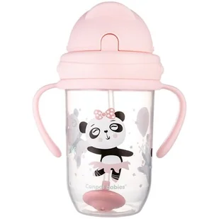 Canpol babies Nevylévací hrneček se slámkou a závažím EXOTIC ANIMALS 270ml różowy - Bidony dla dzieci - miniaturka - grafika 1