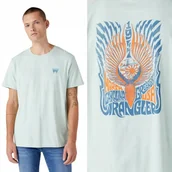 Koszulki męskie - Wrangler GRAPHIC TEE Surf Spray MIĘTOWA BAWEŁNIANA KOSZULKA T-SHIRT LOGO M - miniaturka - grafika 1