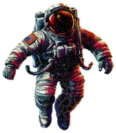 Puzzle - Puzzle drewniane / kolorowe - Astronauta - miniaturka - grafika 1
