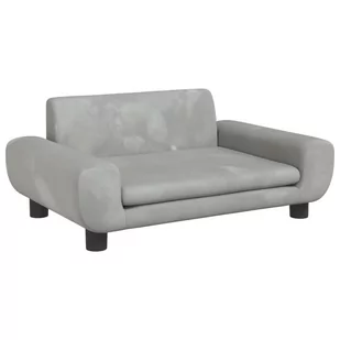 Sofa dla dzieci, jasnoszara, 70x45x33 cm, aksamit Lumarko! - Fotele i pufy dla dzieci - miniaturka - grafika 3