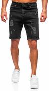 Spodenki męskie - Czarne krótkie spodenki jeansowe męskie Denley 0621 - miniaturka - grafika 1