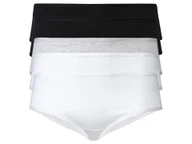 Majtki damskie - esmara® Hipstery damskie z bawełną, 5 par (Czarny/jasnoszary/biały, XL (48/50)) - miniaturka - grafika 1