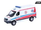 Samochody i pojazdy dla dzieci - Model 1:34, Mercedes-Benz Sprinter AMBULANS, biały (A884MBSAMB) - miniaturka - grafika 1