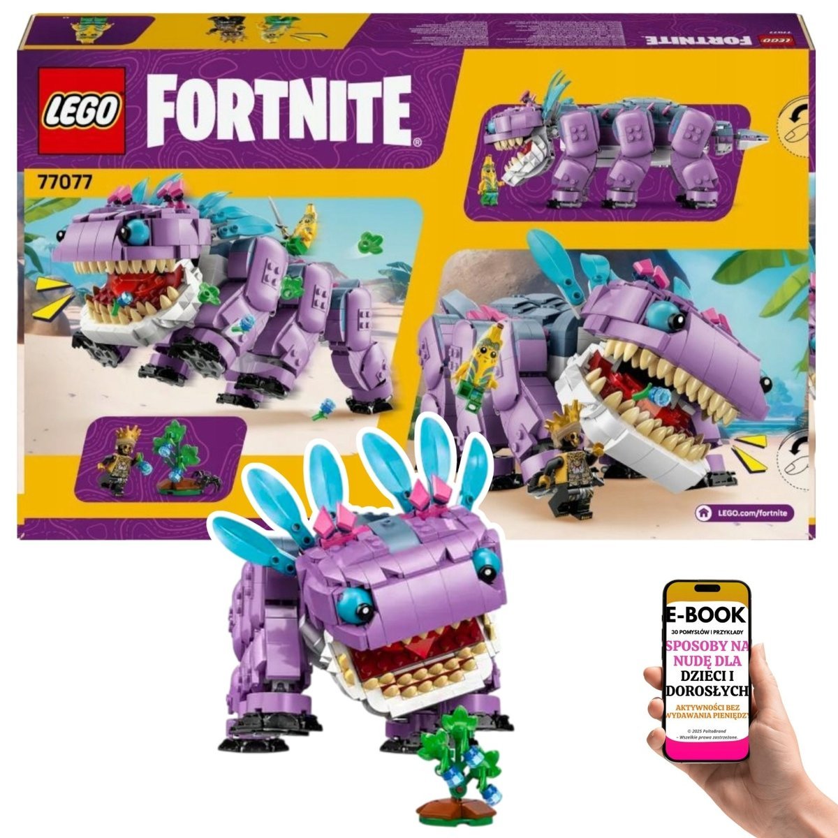 ZBUDUJ KLOMBO – LEGENDĘ FORTNITE LEGO (77077) FORTNITE Klombo Prezent Dla Syna Chłopca + EBOOK-3