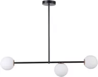 Lampy sufitowe - Sigma czarna lampa sufitowa na 3 żarówki 33190 GAMA żyrandol do sypialni z białymi kloszami 33190 - miniaturka - grafika 1
