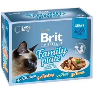 Brit Premium Cat Delicate Gravy Family Plate 12 x 85g 8595602519422 - Mokra karma dla kotów - miniaturka - grafika 1