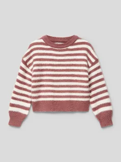 Swetry dla dziewczynek - Sweter z dzianiny z okrągłym dekoltem - grafika 1