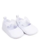 Buty dla dziewczynek - Buciki niemowlęce niechodki gładkie z kokardką białe 0-6 miesięcy YOCLUB - miniaturka - grafika 1