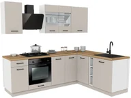 Szafki kuchenne - MEBLE KUCHENNE ZESTAW VARIO Z1 240x180CM KASZMIR BLAT DĄB EVOKE BEZ AGD - miniaturka - grafika 1