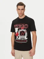 Koszulki męskie - HUGO T-Shirt Daporoni 50538254 Czarny Relaxed Fit - miniaturka - grafika 1