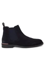Botki męskie - Tommy Hilfiger Sztyblety Core Rwb Hilfiger Suede Chelsea FM0FM04757 Niebieski - miniaturka - grafika 1