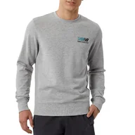 Bluzy sportowe męskie - Bluza New Balance MT23903AG - szara - miniaturka - grafika 1