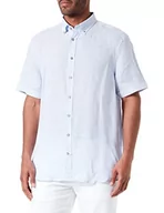 Koszule męskie - bugatti Męska koszula 9450-38554 z kołnierzem button-down, jasnoniebieska-320, regularna, Jasnoniebieski-320, S - miniaturka - grafika 1