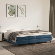 Łóżka - Lumarko Rama łóżka, ciemnoniebieska, 200x200 cm, tapicerowana aksamitem - miniaturka - grafika 1