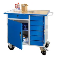 Akcesoria do pakowania - Mobilny stół narzędziowy FLEX, 1 szafka, 7 szuflad, 990x595x900 mm - miniaturka - grafika 1