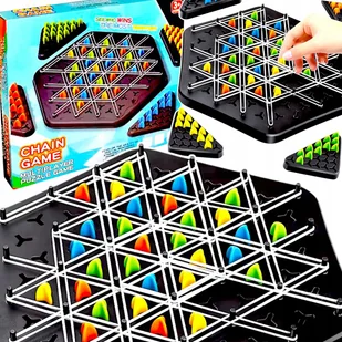 TRIGGLE STRATEGICZNA GRA PLANSZOWA TRÓJKĄTY GUMKI 3D GRA ŁAMIGŁOWKA PIONKI - Gry planszowe - miniaturka - grafika 1