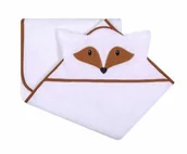 Szlafroki dla dzieci - UVIE Okrycie kąpielowe Lisek 100x100 cm białe - miniaturka - grafika 1