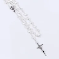 Różańce - Różaniec do Pierwszej Komunii biały perła - miniaturka - grafika 1
