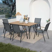 Meble ogrodowe - Zestaw mebli jadalnianych NOVA DINING 6+1 Dark Grey - Focus Garden - miniaturka - grafika 1
