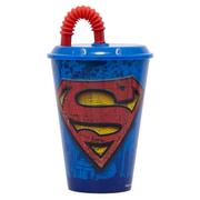 Kubki dla dzieci - Kubek Bidon ze słomką 430ml Superman - miniaturka - grafika 1