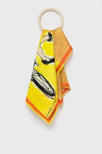 Apaszki i szaliki damskie - Max&Co. chusta jedwabna kolor żółty wzorzysta - - grafika 1