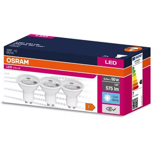 3Pak Żarówka Led Gu10 6,9W = 50W 575Lm 4000K Neutralna 120° Osram Value - Żarówki LED - miniaturka - grafika 1