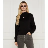 Swetry damskie - Tommy Jeans Półgolf Relaxed fit - miniaturka - grafika 1