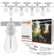 Lampy ogrodowe - ﻿Girlanda ogrodowa BIAŁA zewnętrzna łańcuch 20m + 20x żarówka LED E27 - miniaturka - grafika 1