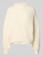 Swetry damskie - Sweter z dzianiny o kroju oversized ze stójką - miniaturka - grafika 1