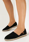 Espadryle damskie - Czarne Espadryle Qualifications - miniaturka - grafika 1