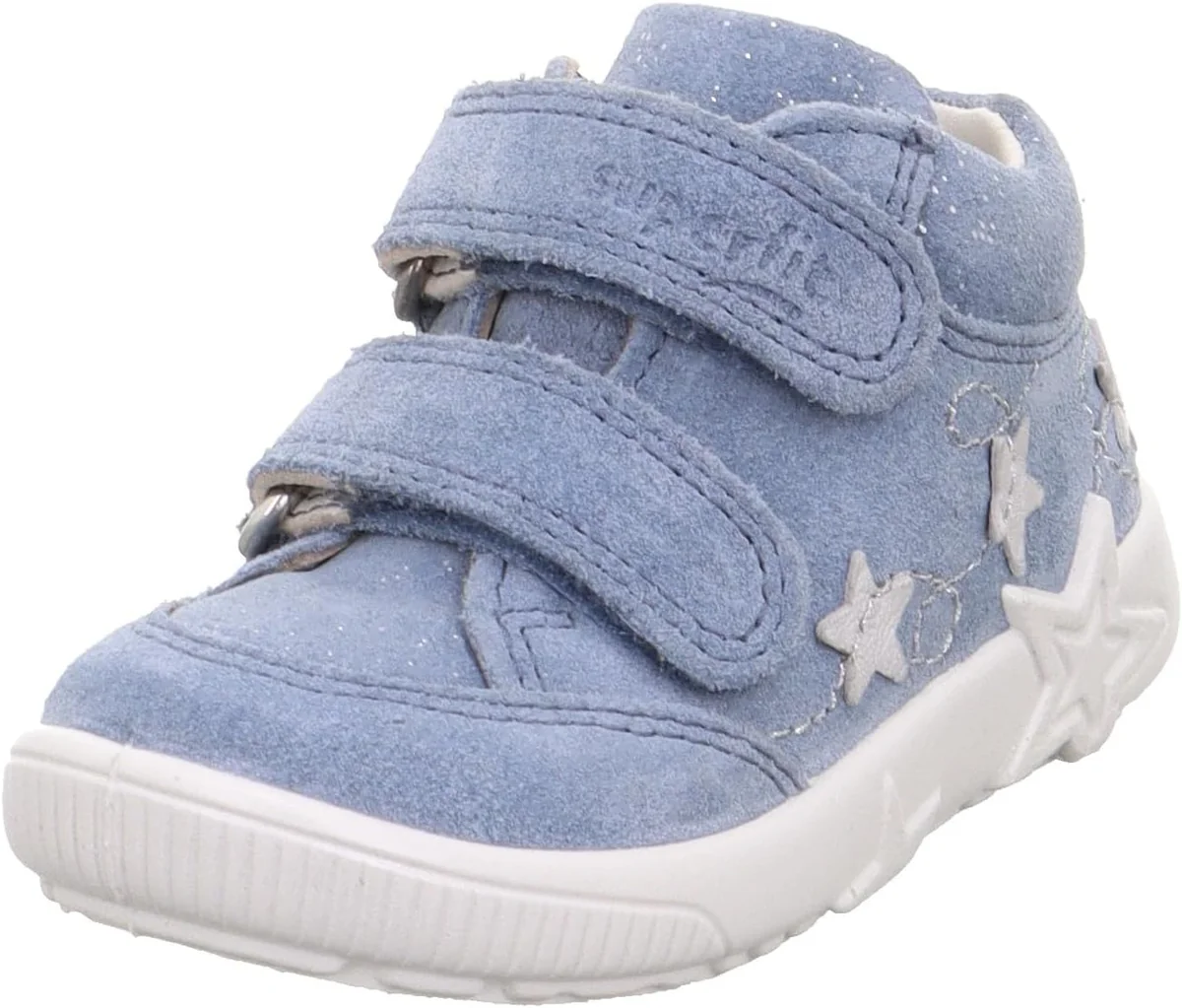 Buty do nauki chodzenia dziewczęce niebieskie miękkie antypoślizgowe