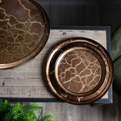 Tace i patery - SZKLANA PATERA DEKORACYJNA SUZI (04) (FI) 33X2 CM ZŁOTY - miniaturka - grafika 1