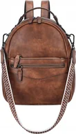 Torebki damskie - Torba damska plecak 3w1 RAVUO skóra PU brązowa na ramię i do ręki SKÓRA PU - miniaturka - grafika 1