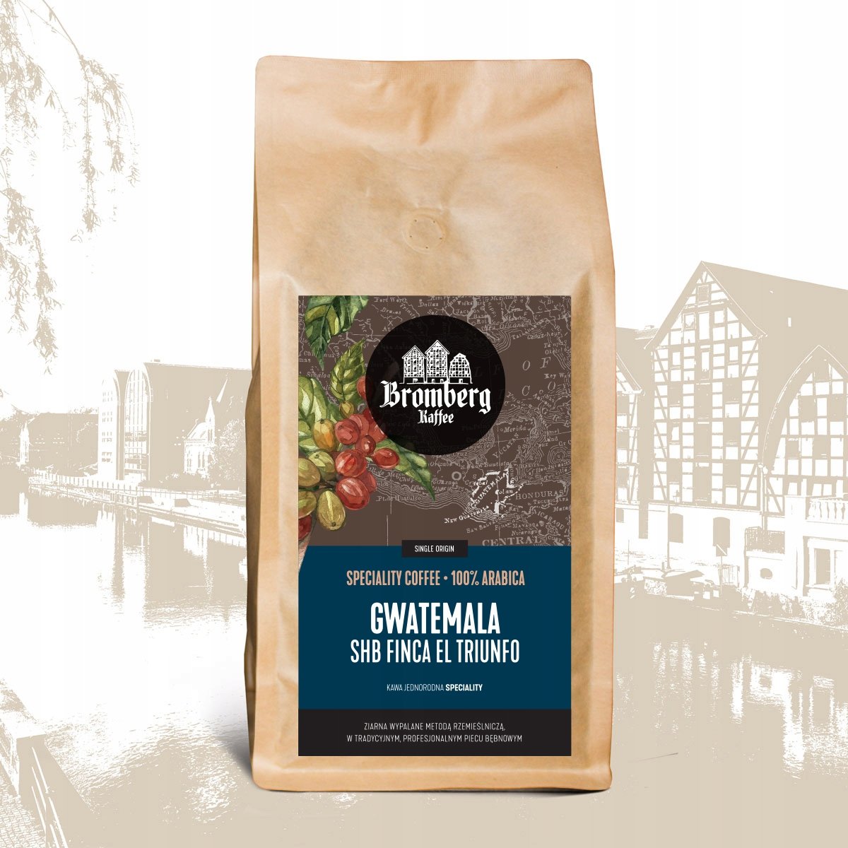 Gwatemala 1kg kawa ziarnista 100% arabica Bromberg