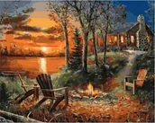 Malowanie po numerach - Norimpex Malowanie po numerach. Dom, ognisko - miniaturka - grafika 1