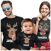 Koszulki męskie - KOSZULKI ŚWIĄTECZNE ZESTAW DLA RODZINY 2+1 +IMIONA - miniaturka - grafika 1