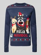 Swetry męskie - Sweter z dzianiny z prążkowanymi wykończeniami - miniaturka - grafika 1