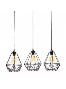 Luminex Lampa wisząca Basket New 3 x 60 W E27 black 8063 - Lampy sufitowe - miniaturka - grafika 2