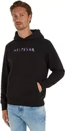 Bluzy męskie - Tommy Hilfiger Męska bluza z kapturem RWB Hilfiger, czarna, L, Czarny, L - miniaturka - grafika 1