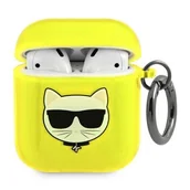 Akcesoria do słuchawek - Apple Karl Lagerfeld Etui Karl Lagerfeld KLA2UCHFY AirPods cover żółty/yellow Choupette KLD565YEL - miniaturka - grafika 1