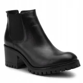 Botki damskie - Botki damskie Carinii B4526-E50 czarne sk��ra r.39 - miniaturka - grafika 1