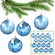 Bombki - Niebieskie bombki choinkowe, zestaw plastikowych bombek, ozdoby choinkowe 8cm, 16 szt. 1 paczka - miniaturka - grafika 1