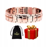 Bransoletki - BRASNOLETA DLA MĘŻCZYZNY MAGNETYCZNA RÓŻOWE ZŁOTO BRANSOLETKA NA PREZENT - miniaturka - grafika 1