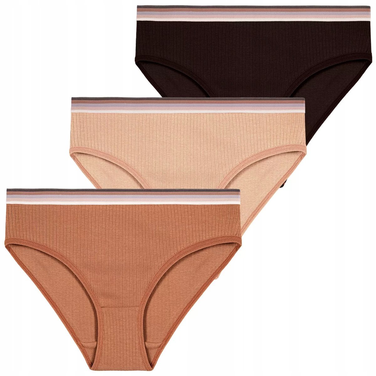 3X MAJTKI DAMSKIE FIGI BIKINI W PRĄŻEK KLASYCZNE ZESTAW MORAJ XXL
