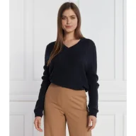 Swetry damskie - Tommy Hilfiger Wełniany sweter SOFT CABLE | Regular Fit - miniaturka - grafika 1